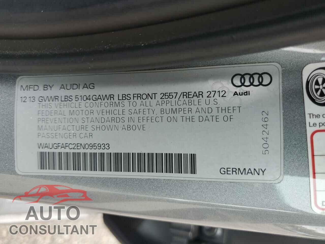 AUDI A6 2014 - WAUGFAFC2EN095933