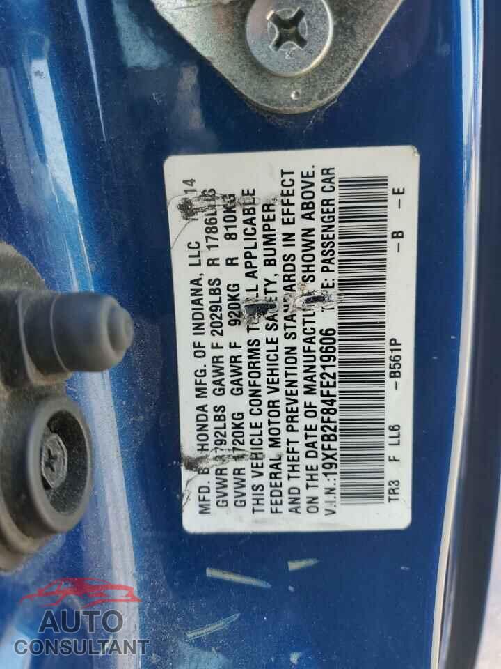 HONDA CIVIC 2015 - 19XFB2F84FE219606