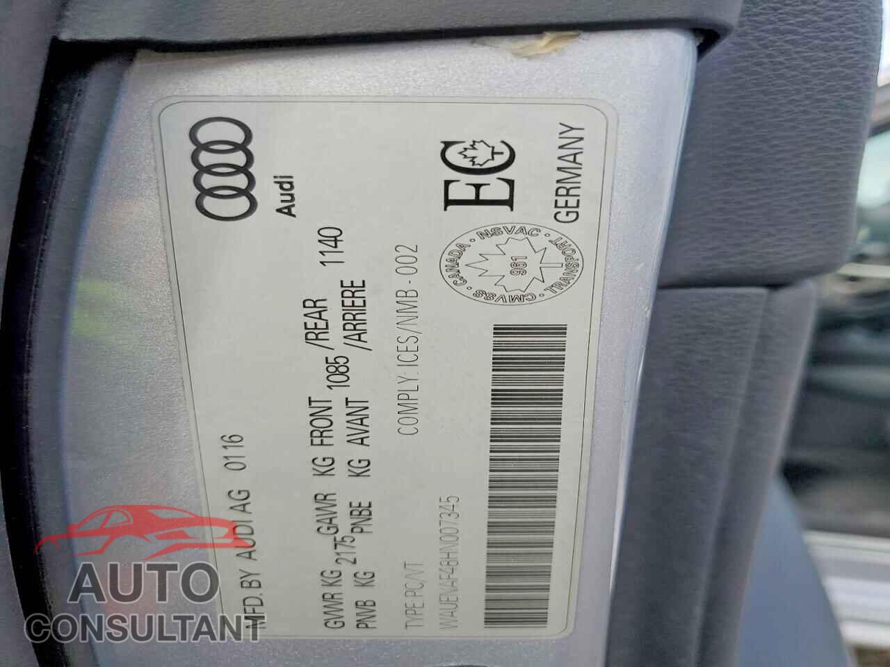 AUDI A4 2017 - WAUENAF48HN007345