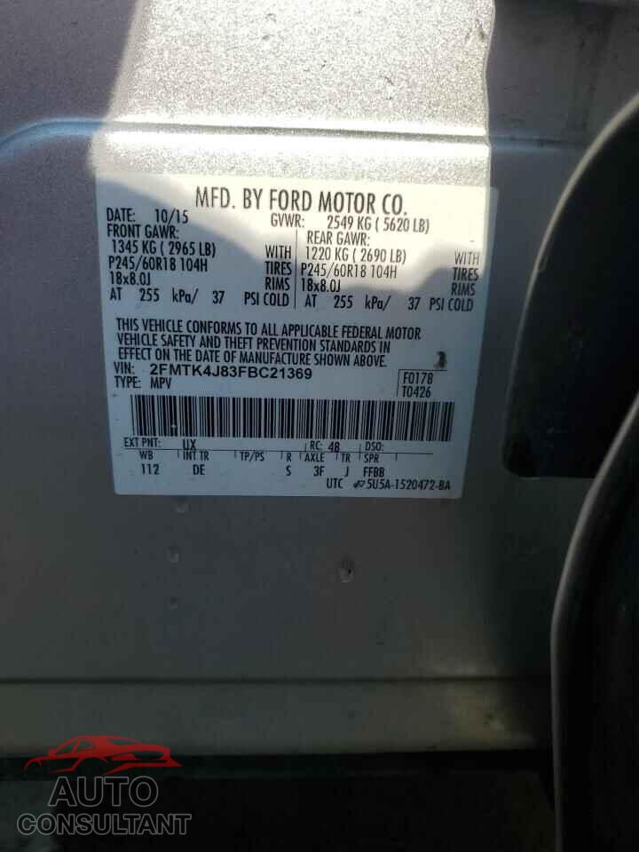 FORD EDGE 2015 - 2FMTK4J83FBC21369