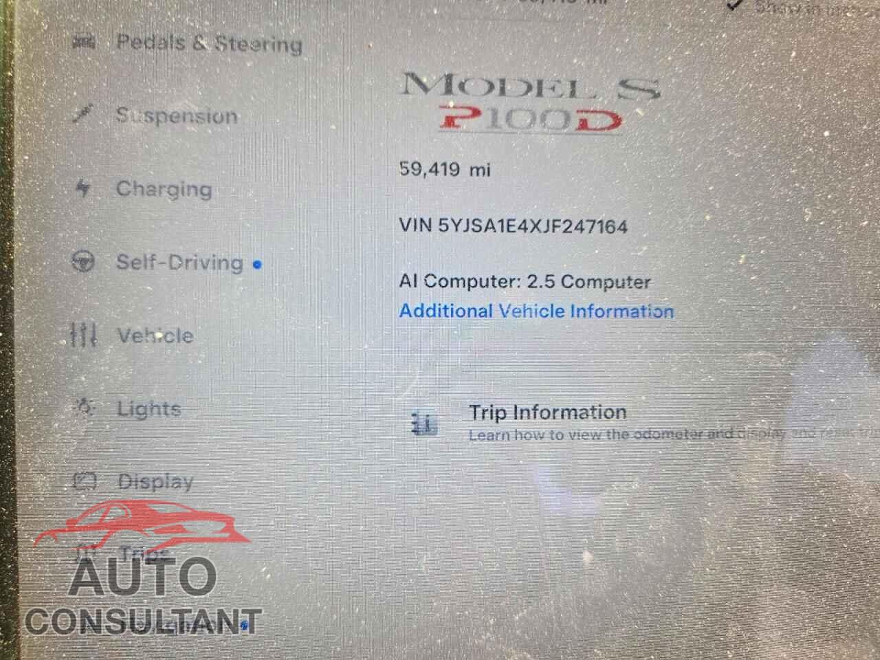 TESLA MODEL S 2018 - 5YJSA1E4XJF247164