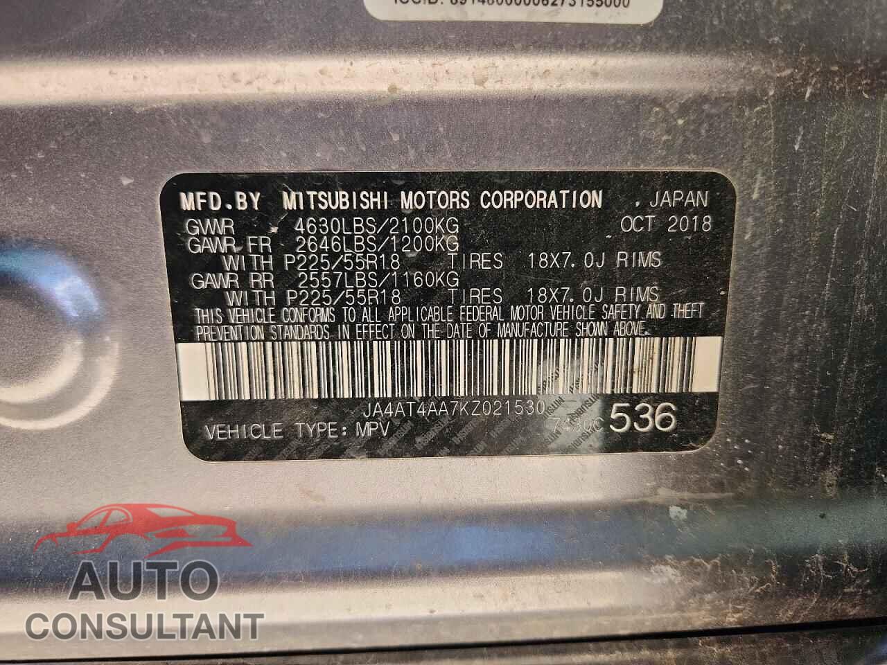 MITSUBISHI ECLIPSE 2019 - JA4AT4AA7KZ021530