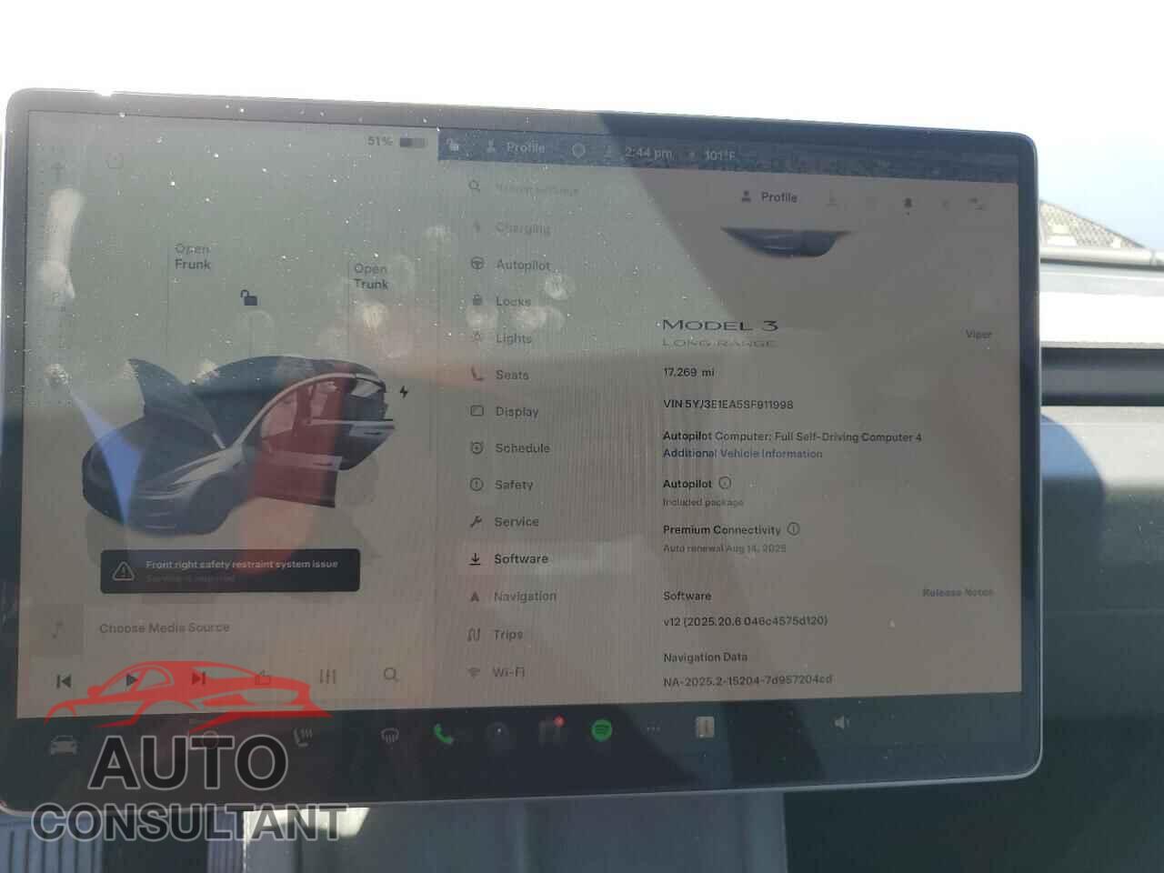 TESLA MODEL 3 2025 - 5YJ3E1EA5SF911998
