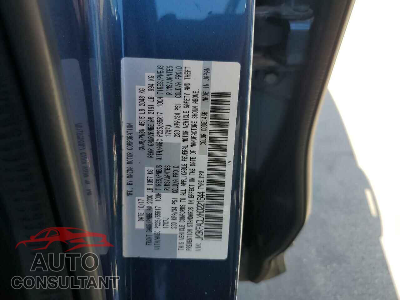 MAZDA CX-5 2017 - JM3KFACLXH0221644