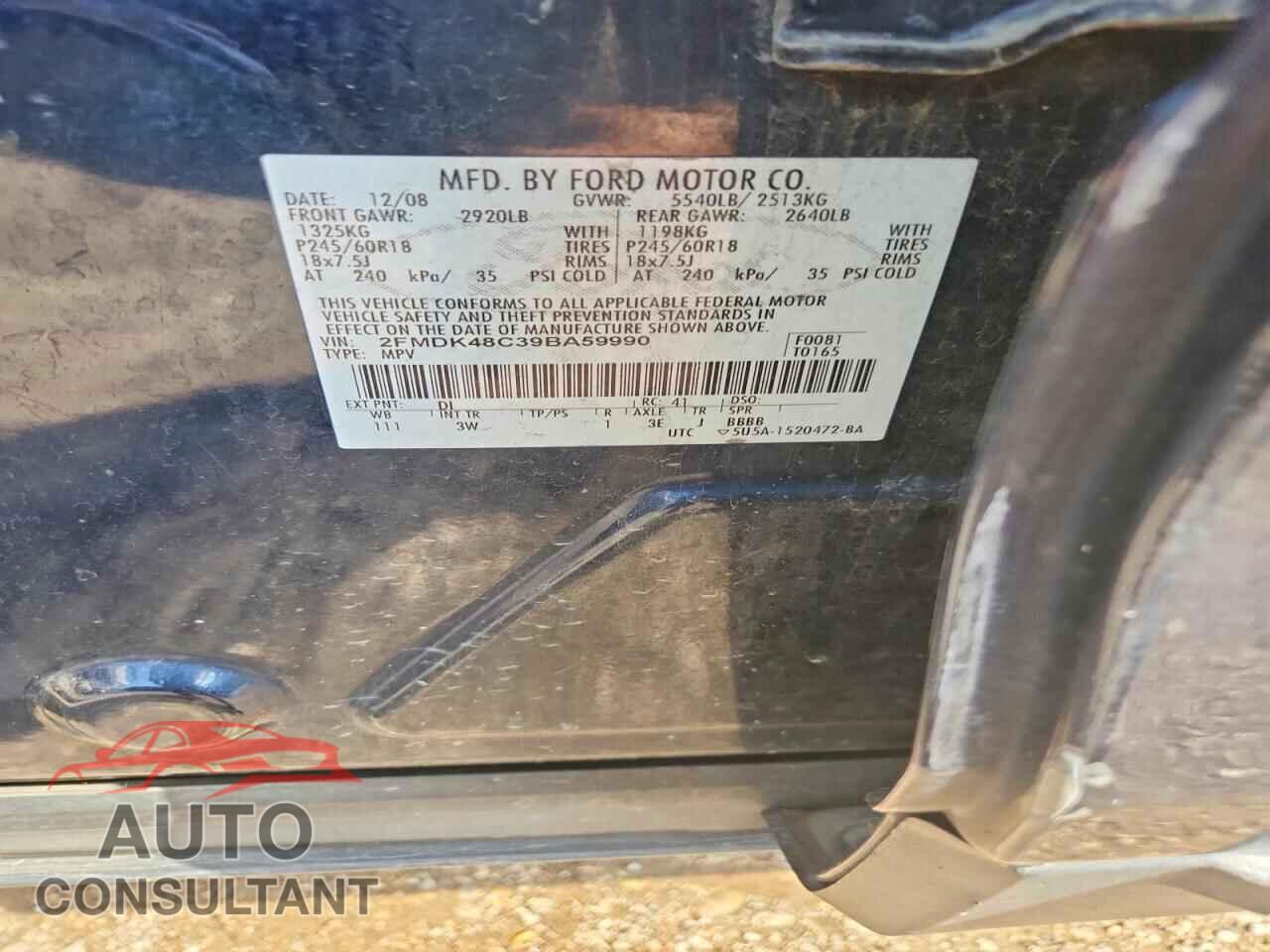 FORD EDGE 2009 - 2FMDK48C39BA59990