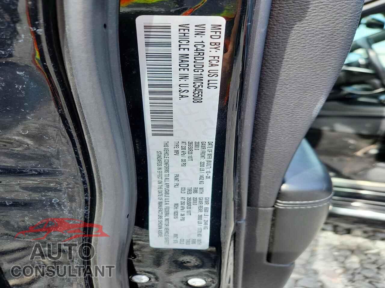 DODGE DURANGO 2021 - 1C4RDJDG1MC545508