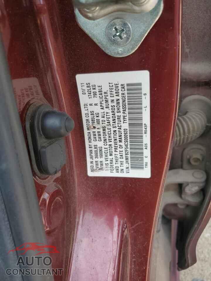 HONDA CIVIC 2012 - JHMFB2F54CS000920