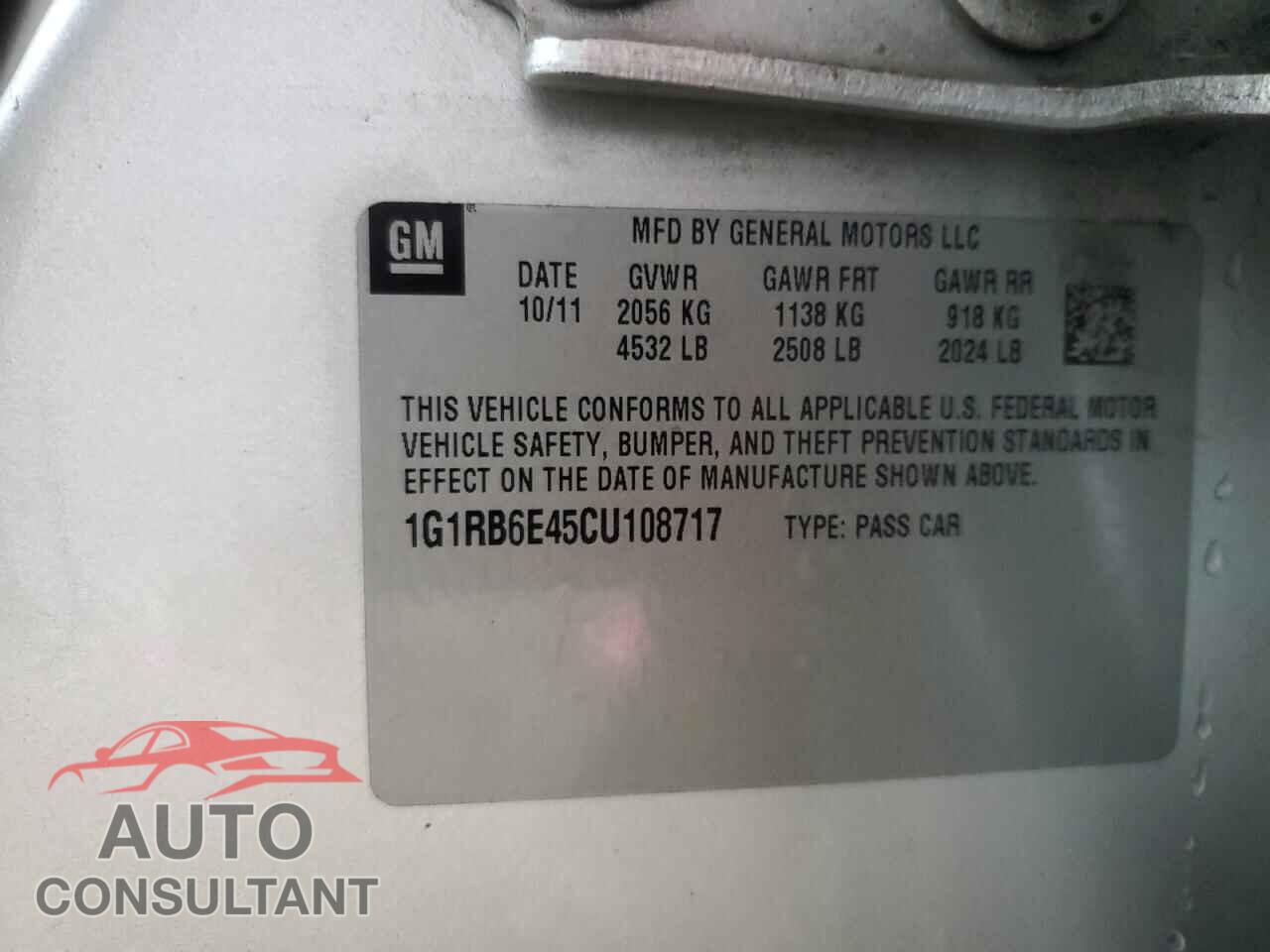 CHEVROLET VOLT 2012 - 1G1RB6E45CU108717