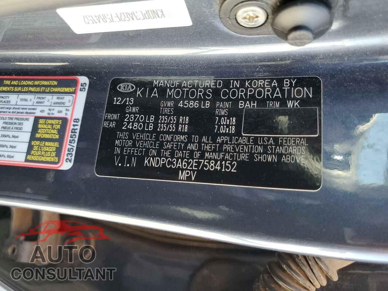 KIA SPORTAGE 2014 - KNDPC3A62E7584152