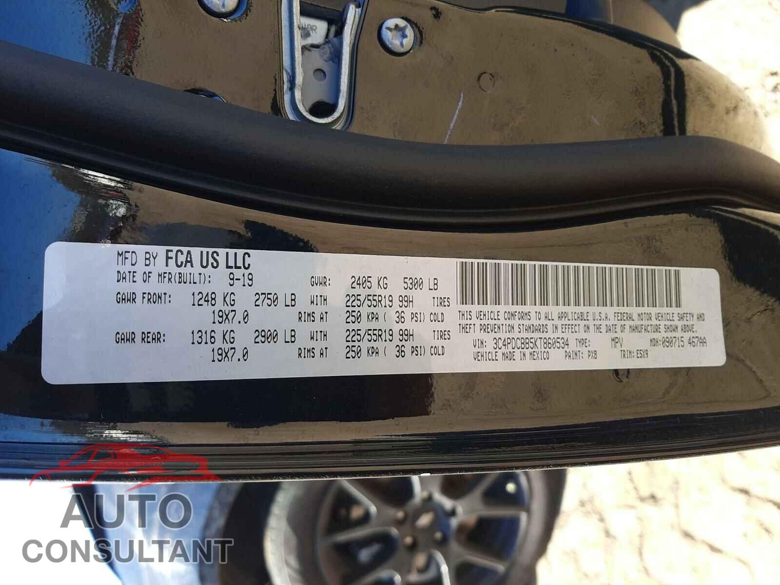 DODGE JOURNEY 2018 - 3C4PDCBB5KT860534