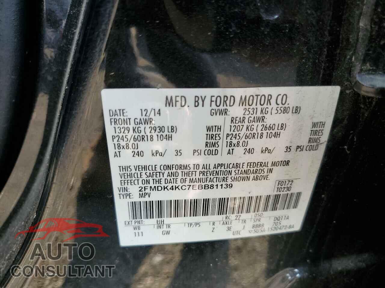 FORD EDGE 2014 - 2FMDK4KC7EBB81139