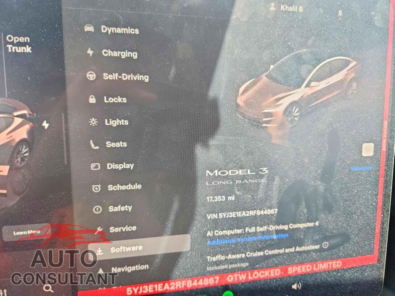 TESLA MODEL 3 2024 - 5YJ3E1EA2RF844867