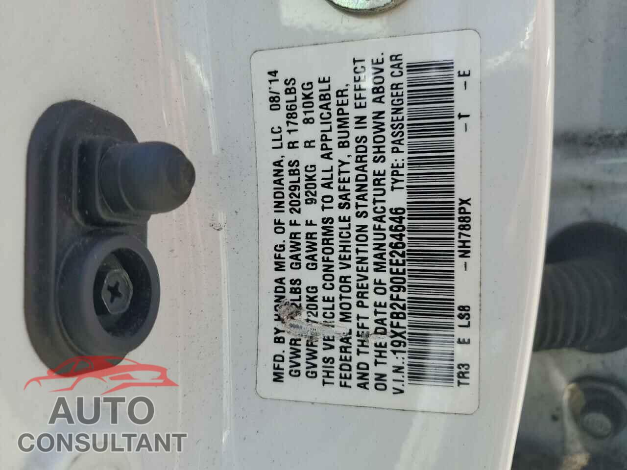 HONDA CIVIC 2014 - 19XFB2F90EE264646