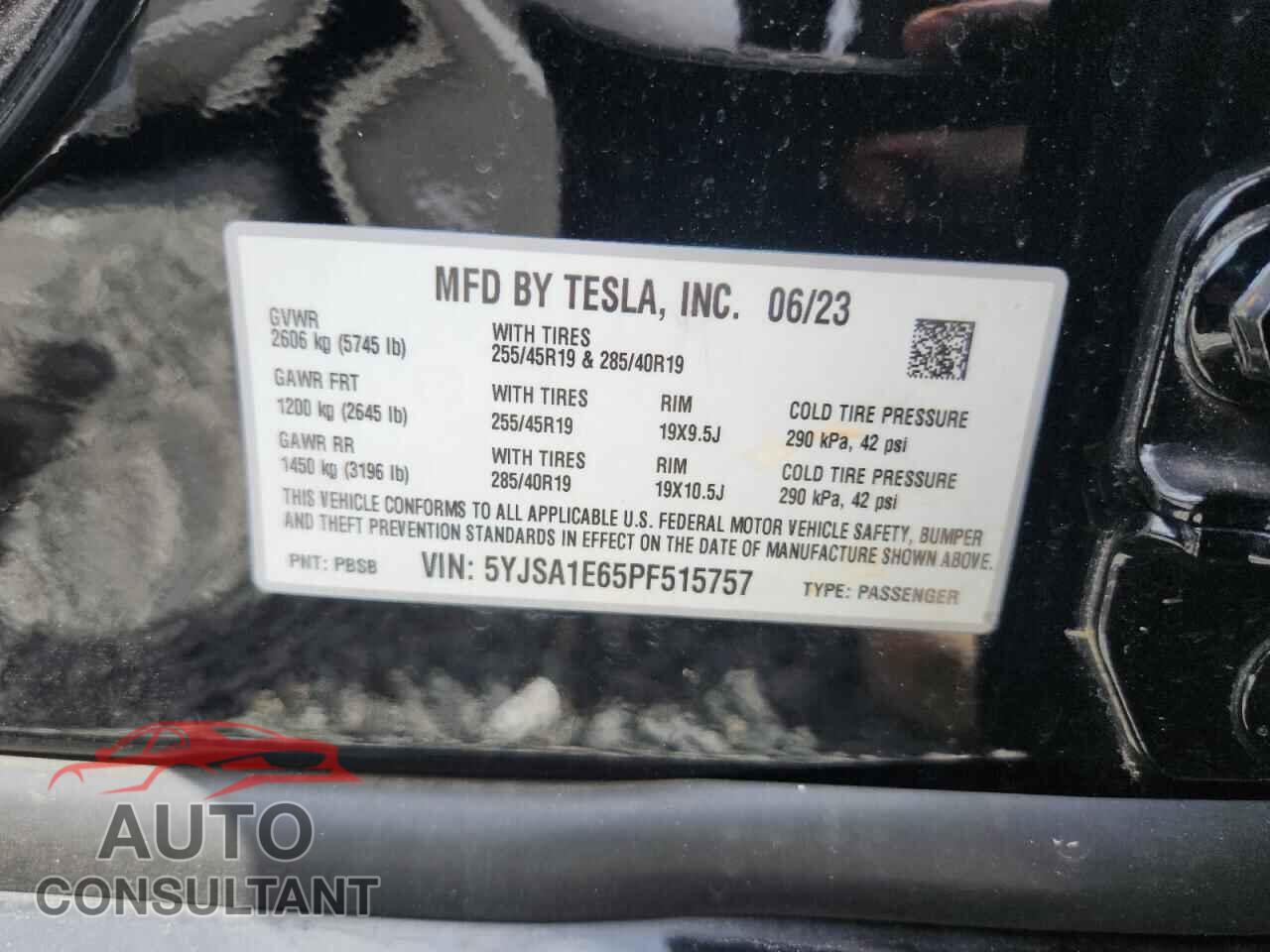 TESLA MODEL S 2023 - 5YJSA1E65PF515757