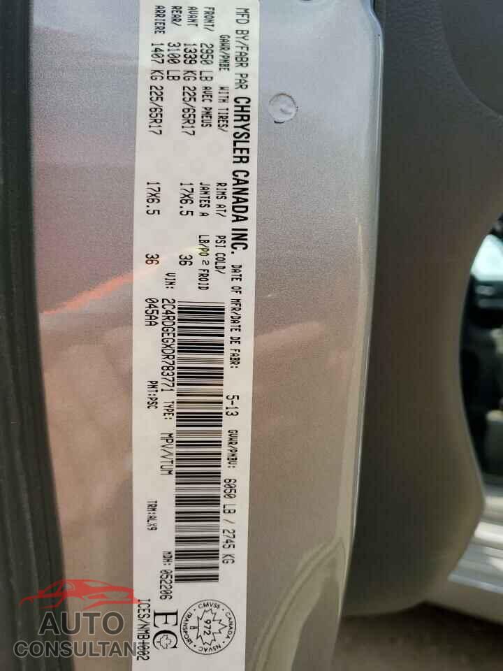 DODGE CARAVAN 2013 - 2C4RDGEGXDR783771