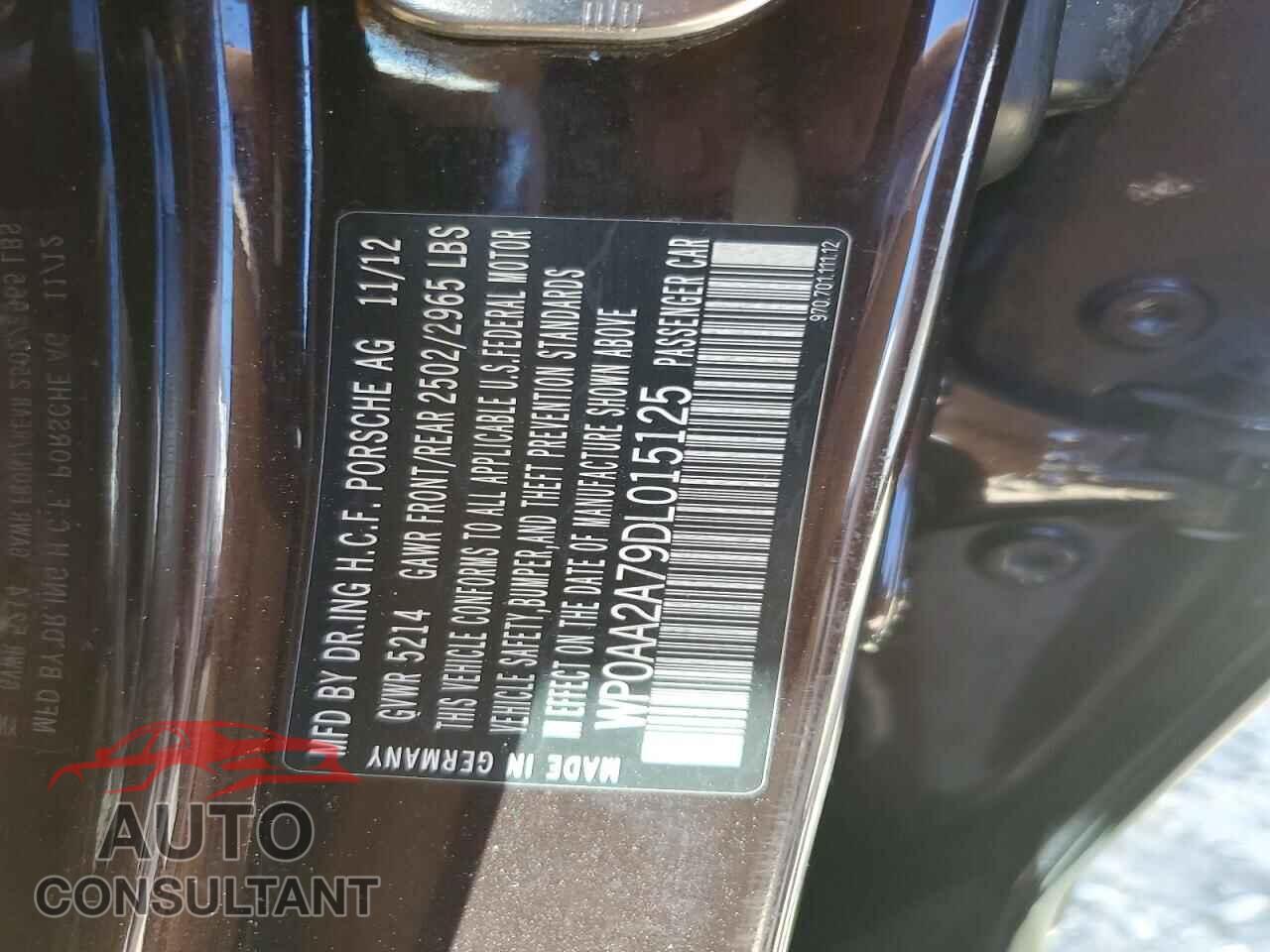PORSCHE PANAMERA 2013 - WP0AA2A79DL015125