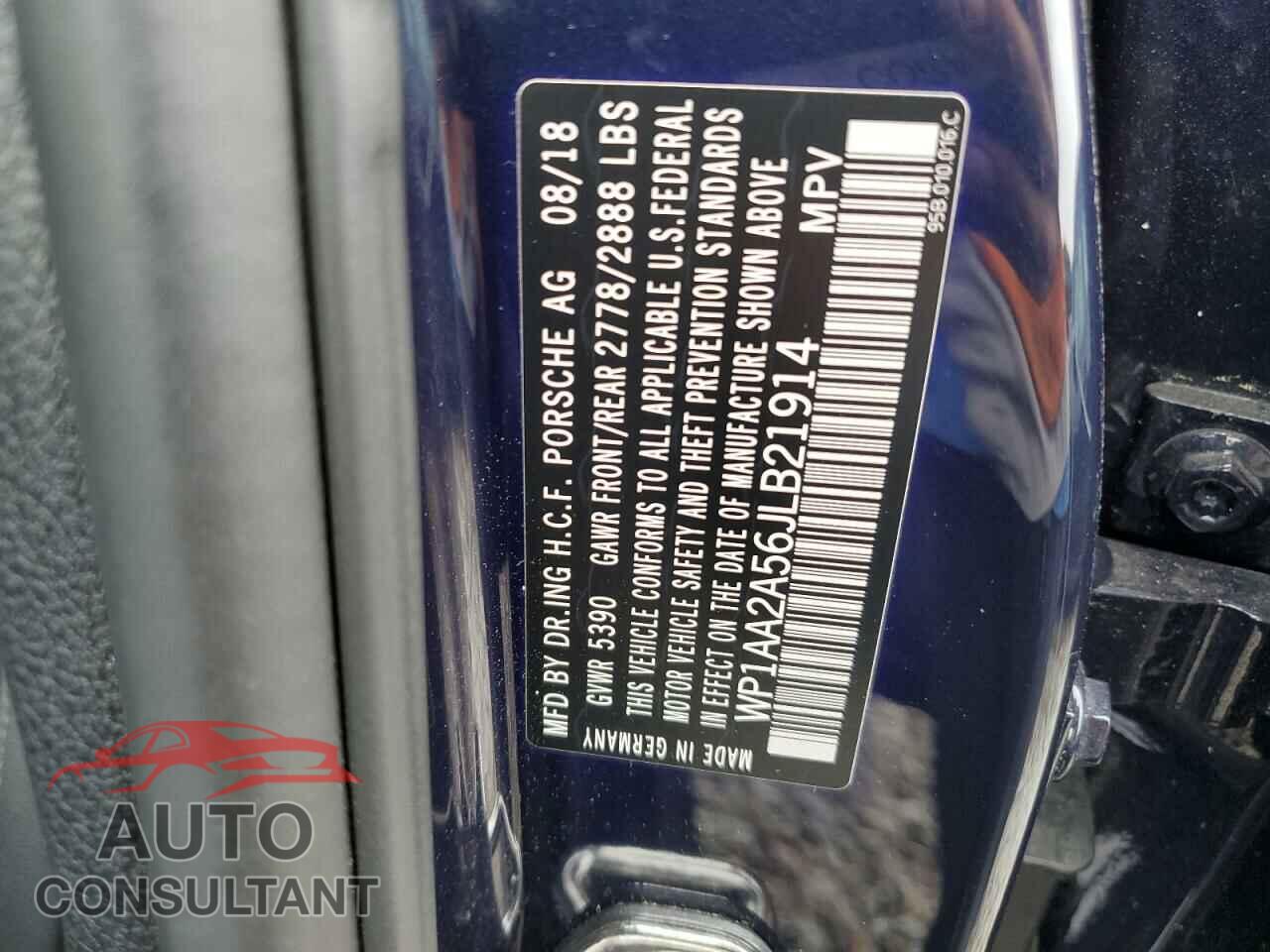 PORSCHE MACAN 2018 - WP1AA2A56JLB21914