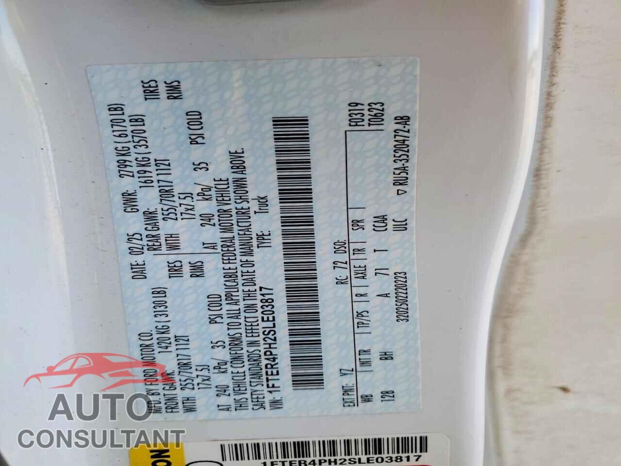 FORD RANGER 2025 - 1FTER4PH2SLE03817