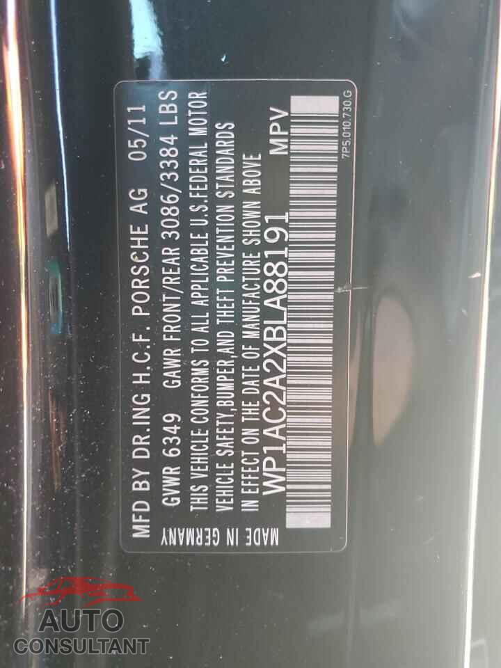 PORSCHE CAYENNE 2011 - WP1AC2A2XBLA88191