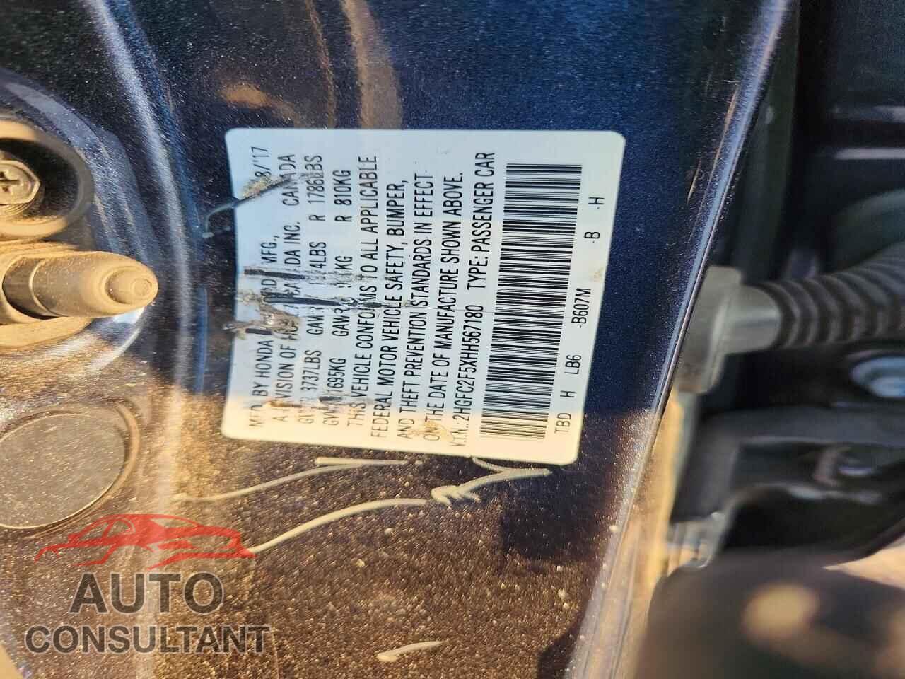 HONDA CIVIC 2017 - 2HGFC2F5XHH567180