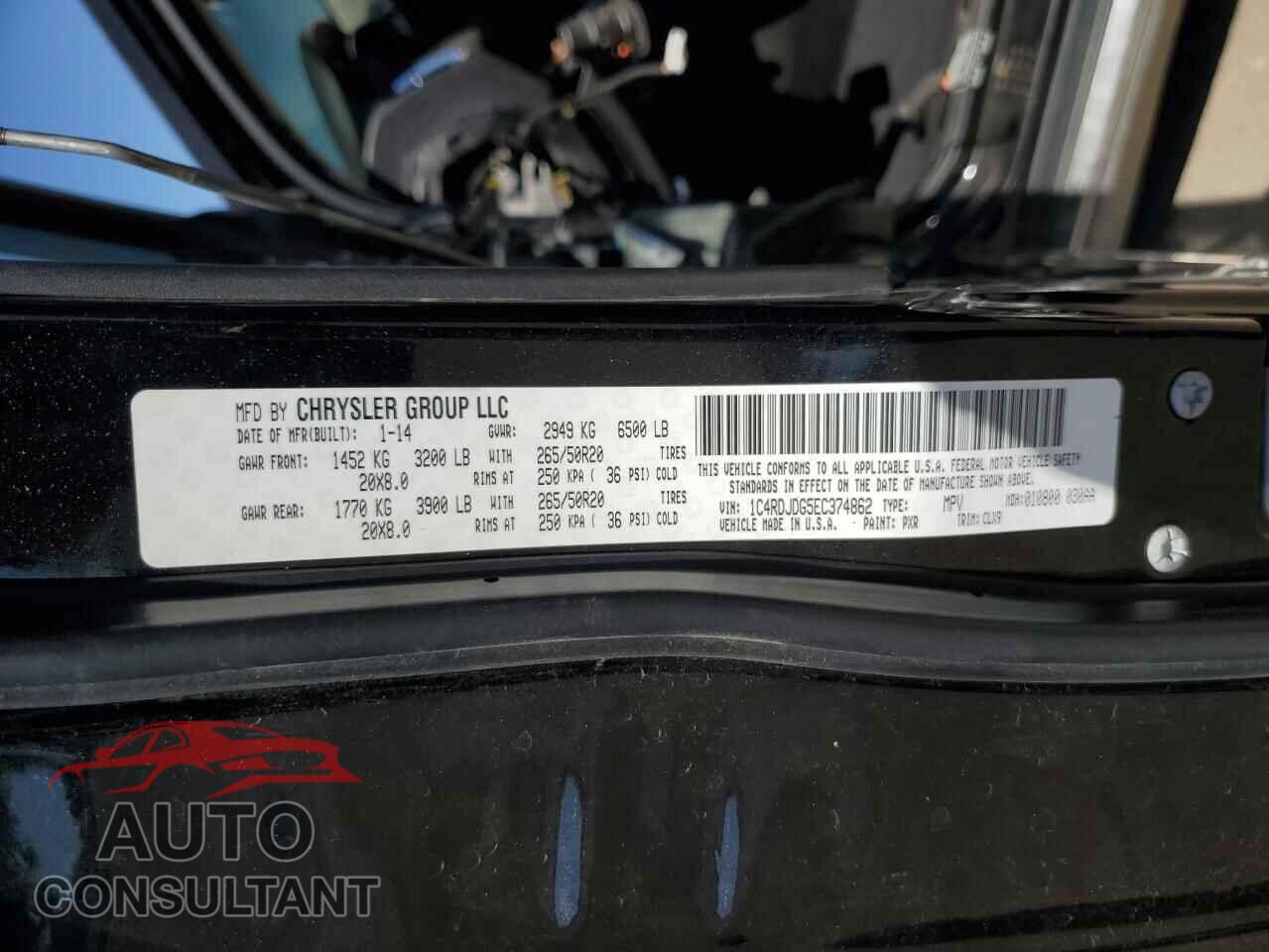 DODGE DURANGO 2014 - 1C4RDJDG5EC374862