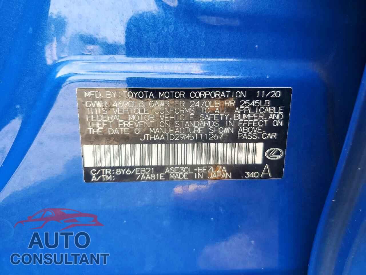 LEXUS IS 2021 - JTHAA1D29M5111267