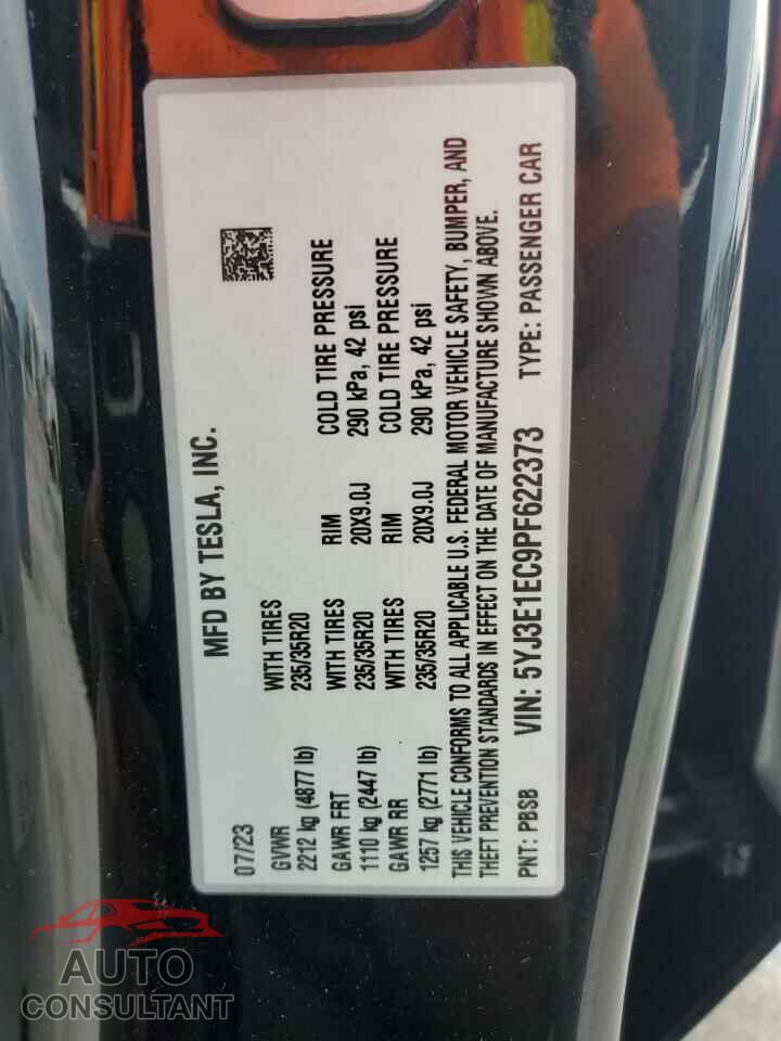TESLA MODEL 3 2023 - 5YJ3E1EC9PF622373