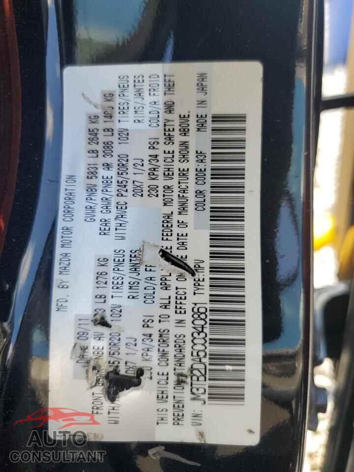 MAZDA CX-9 2012 - JM3TB2DA5C0340861