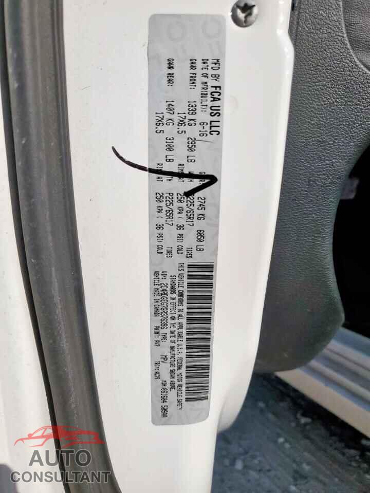 DODGE CARAVAN 2016 - 2C4RDGEG7GR376396