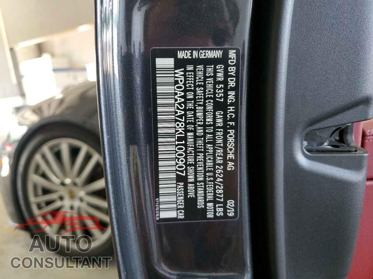 PORSCHE PANAMERA 2019 - WP0AA2A78KL100907