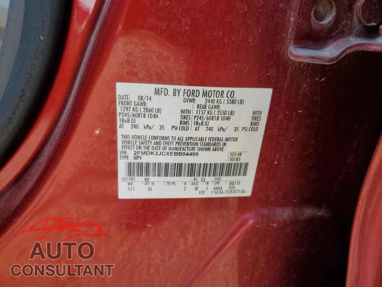 FORD EDGE 2014 - 2FMDK3JCXEBB04499