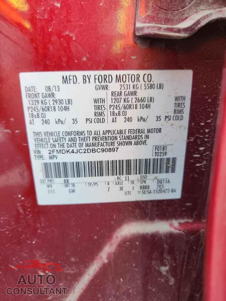 FORD EDGE 2013 - 2FMDK4JC2DBC90897
