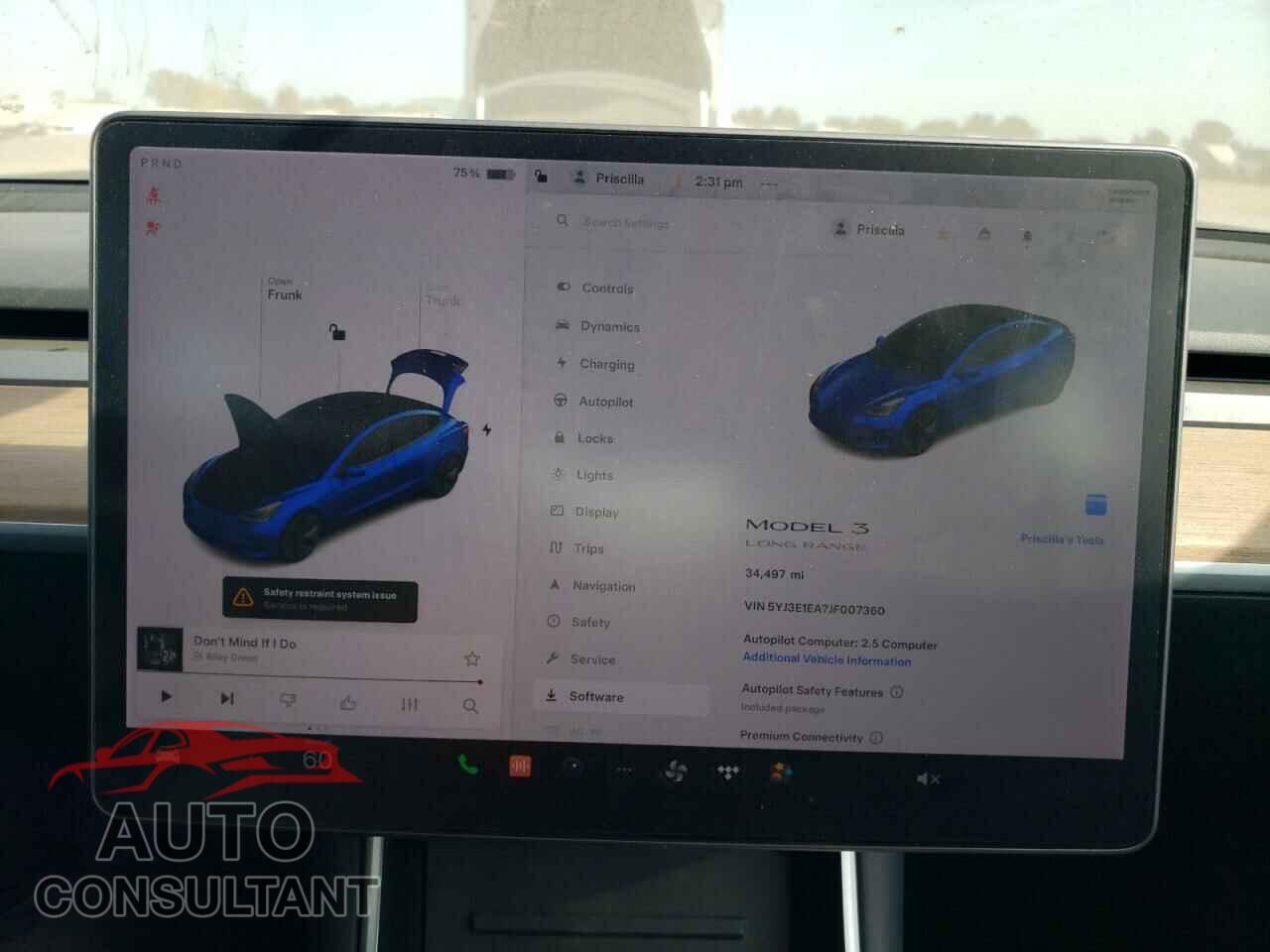 TESLA MODEL 3 2018 - 5YJ3E1EA7JF007360