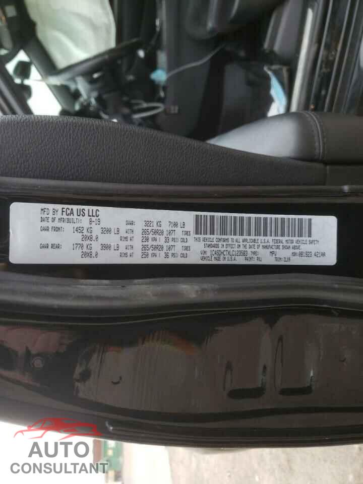 DODGE DURANGO 2020 - 1C4SDHCTXLC123583