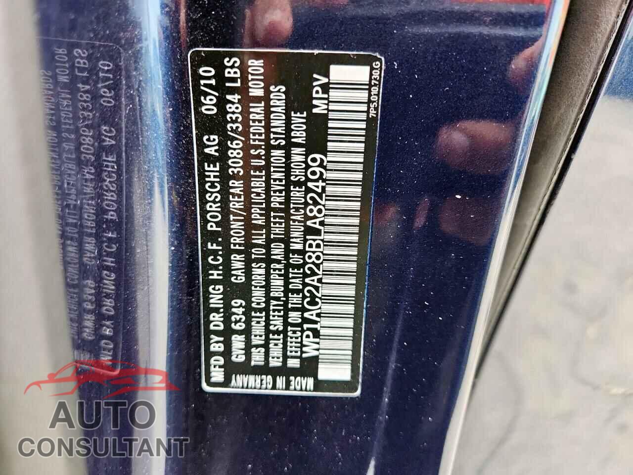 PORSCHE CAYENNE 2011 - WP1AC2A28BLA82499