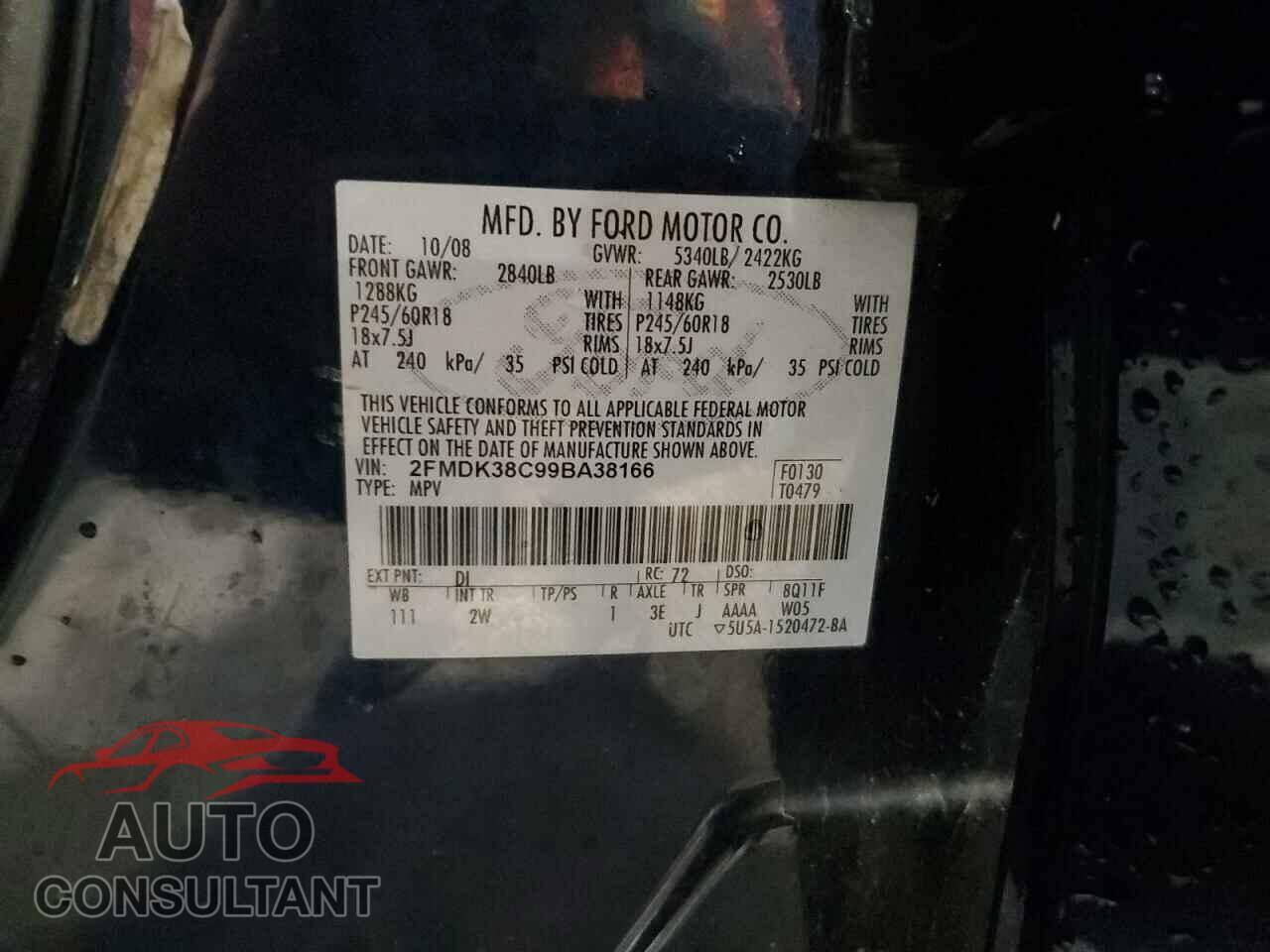 FORD EDGE 2009 - 2FMDK38C99BA38166
