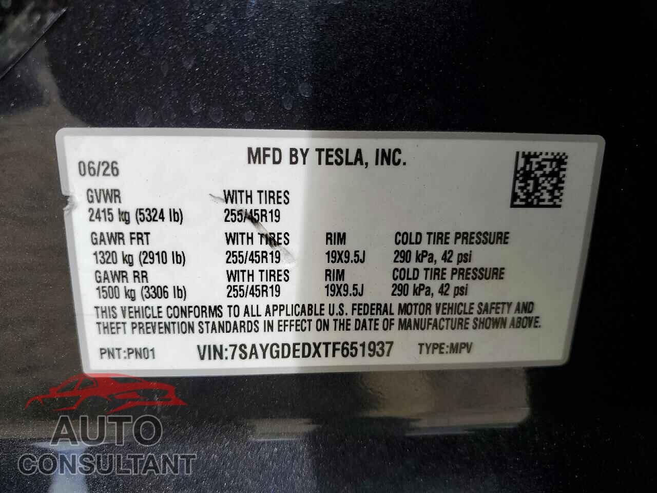 TESLA MODEL Y 2026 - 7SAYGDEDXTF651937