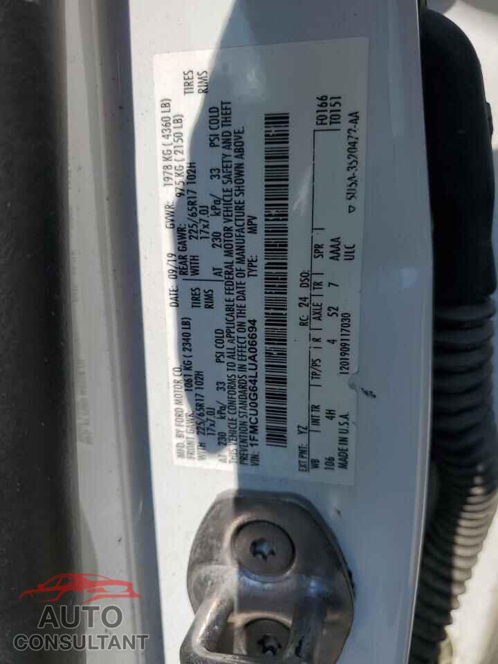 FORD ESCAPE 2020 - 1FMCU0G64LUA06694