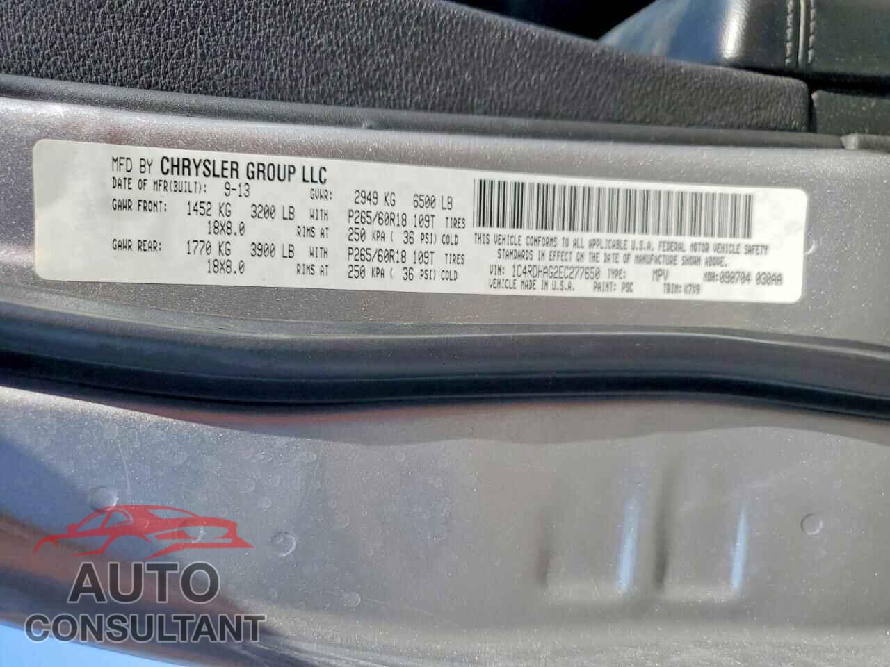 DODGE DURANGO 2014 - 1C4RDHAG2EC277650