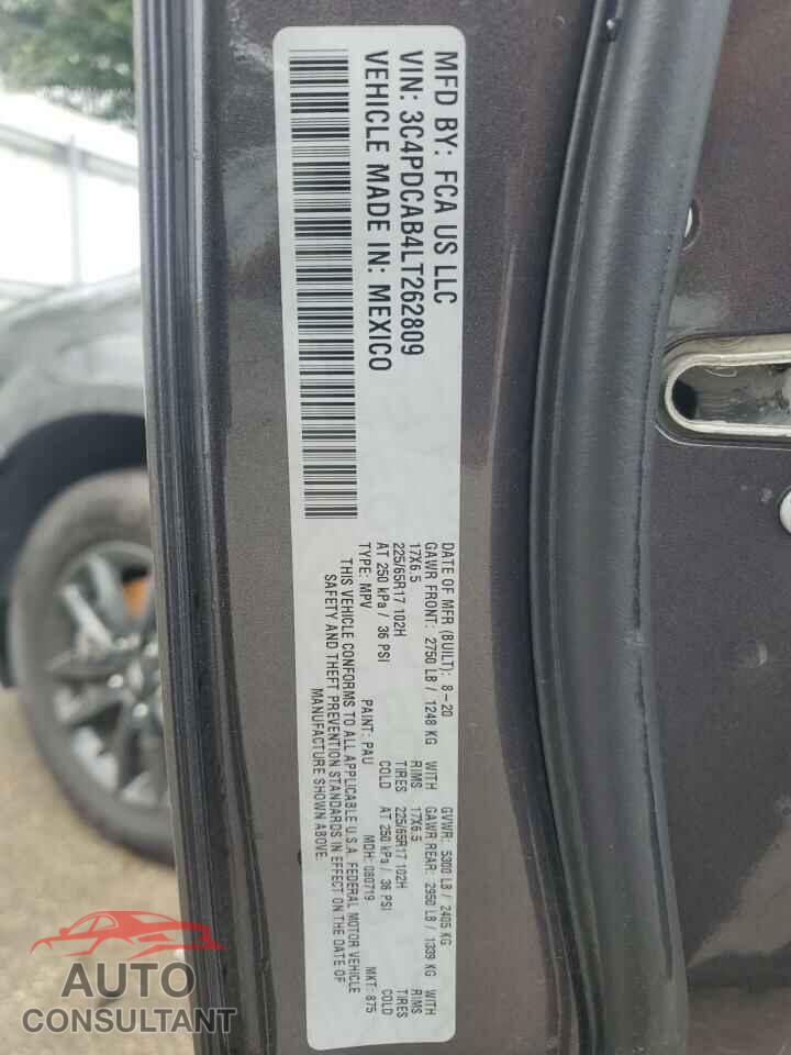 DODGE JOURNEY 2020 - 3C4PDCAB4LT262809