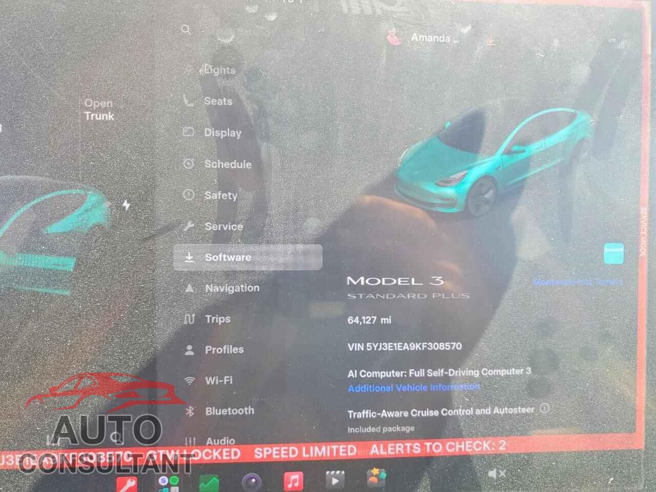 TESLA MODEL 3 2019 - 5YJ3E1EA9KF308570