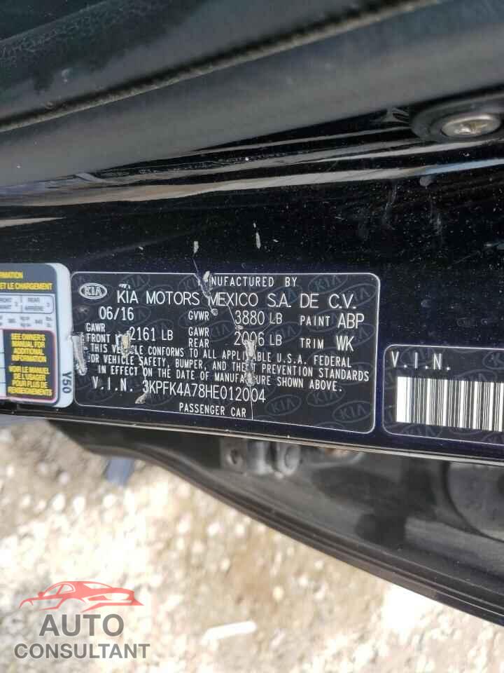 KIA FORTE 2017 - 3KPFK4A78HE012004