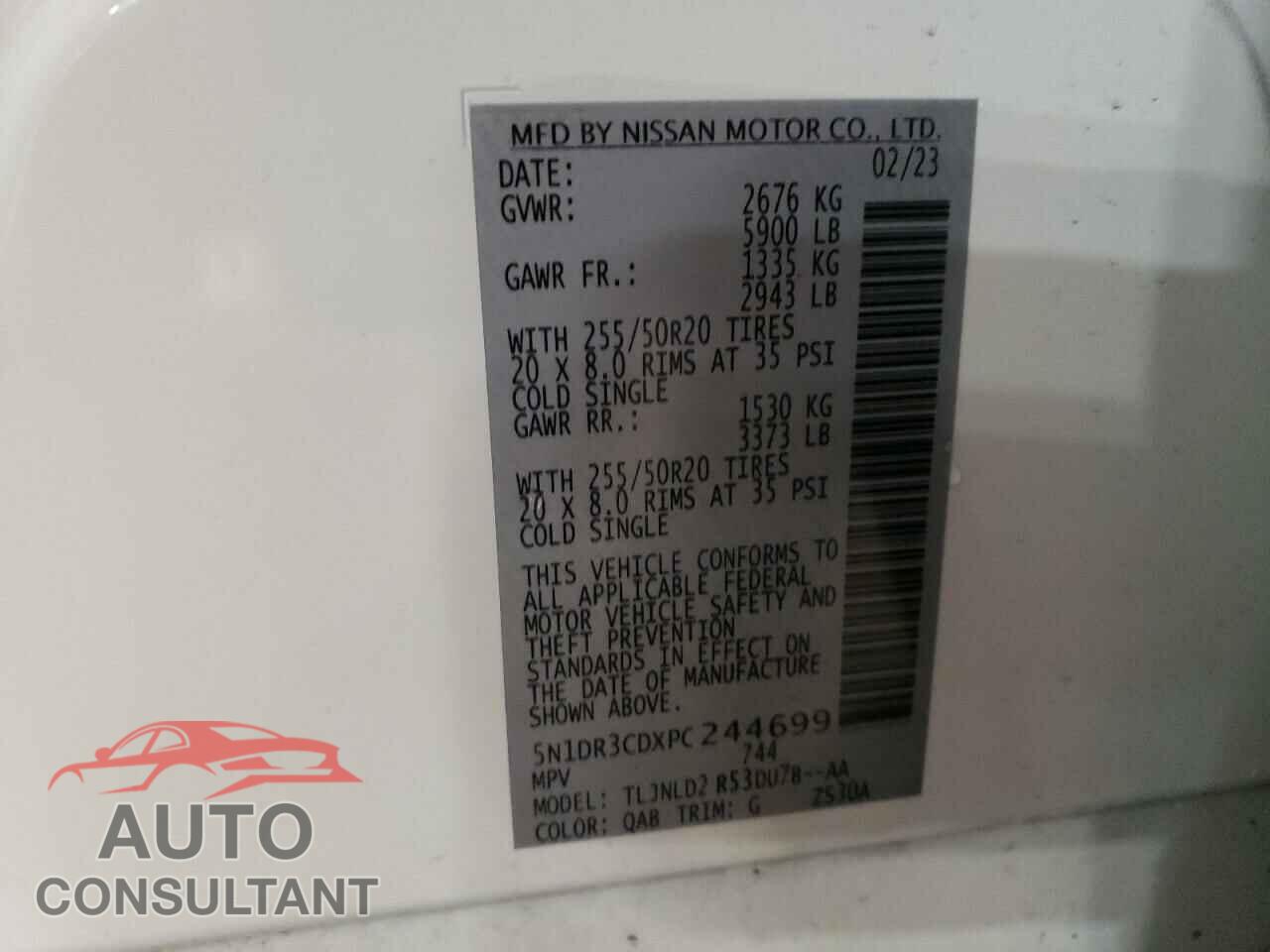 NISSAN PATHFINDER 2023 - 5N1DR3CDXPC244699