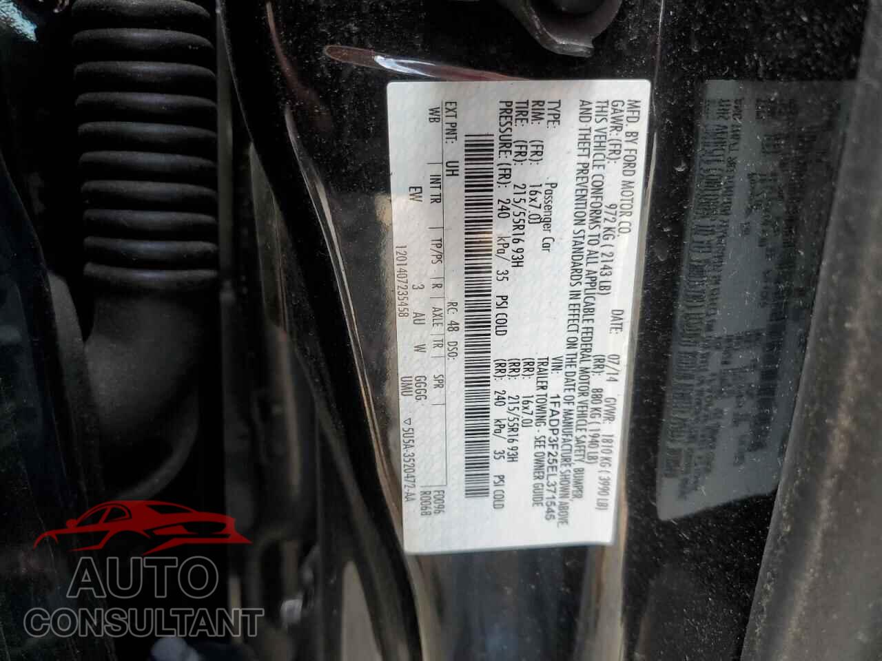 FORD FOCUS 2014 - 1FADP3F25EL371545