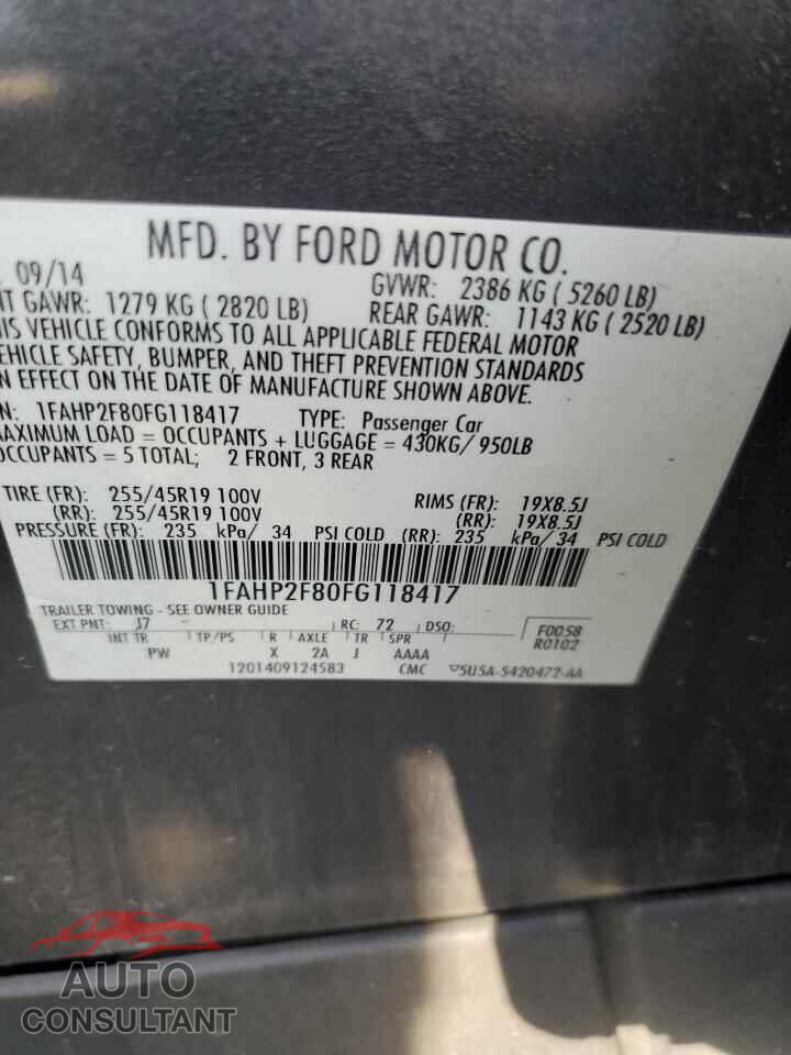 FORD TAURUS 2015 - 1FAHP2F80FG118417