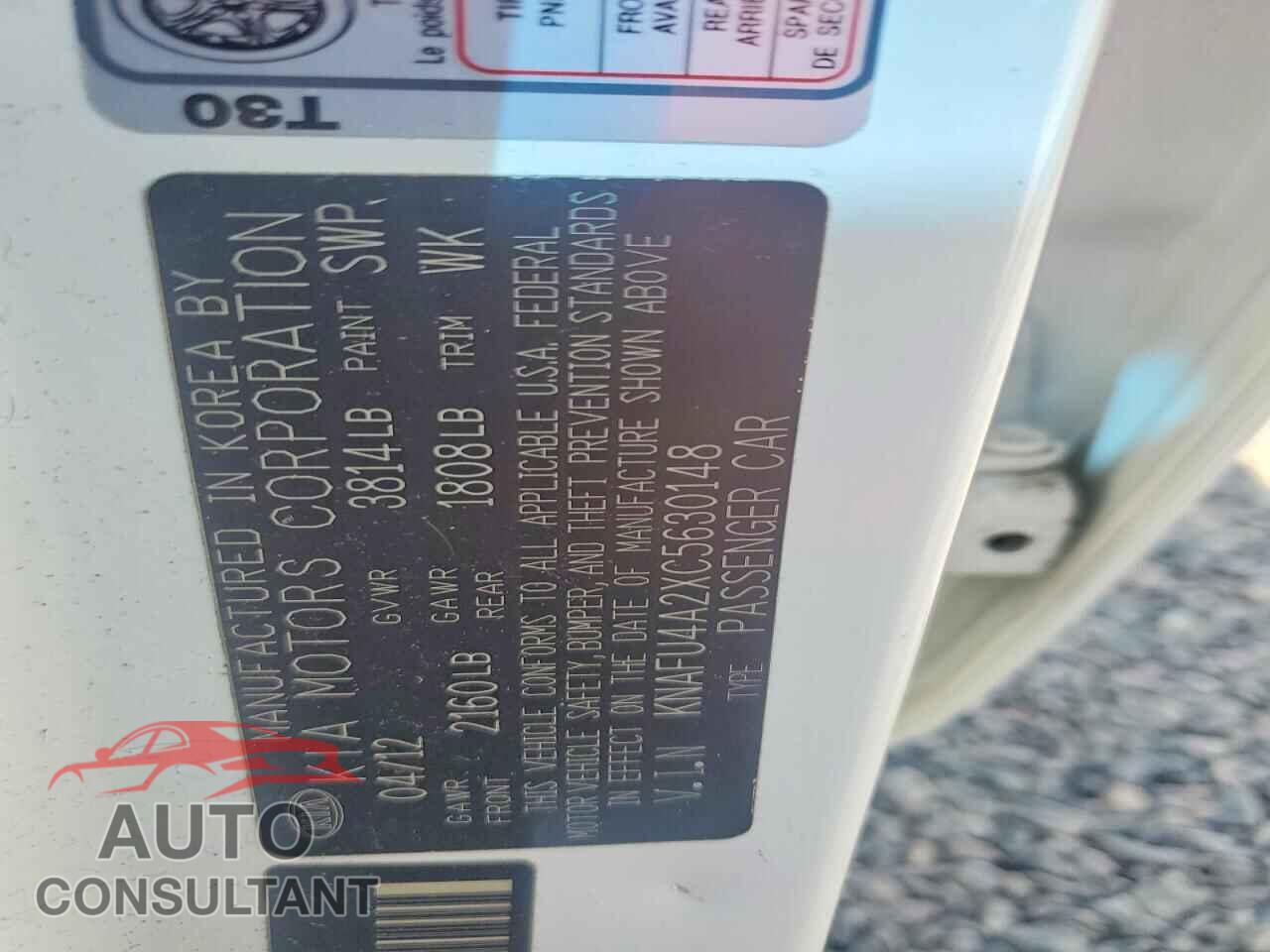 KIA FORTE 2012 - KNAFU4A2XC5630148