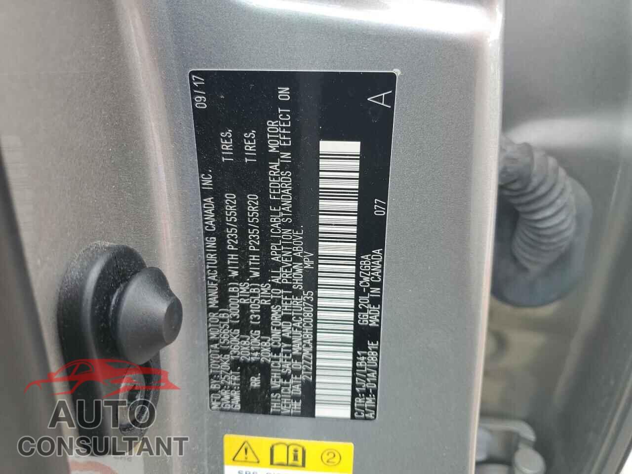 LEXUS RX350 2017 - 2T2ZZMCA8HC080735