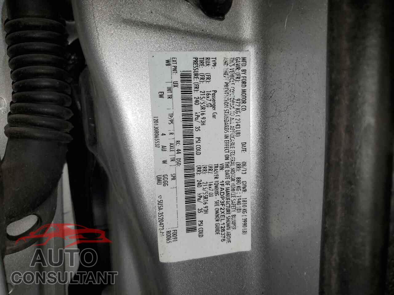 FORD FOCUS 2014 - 1FADP3F2XEL128376