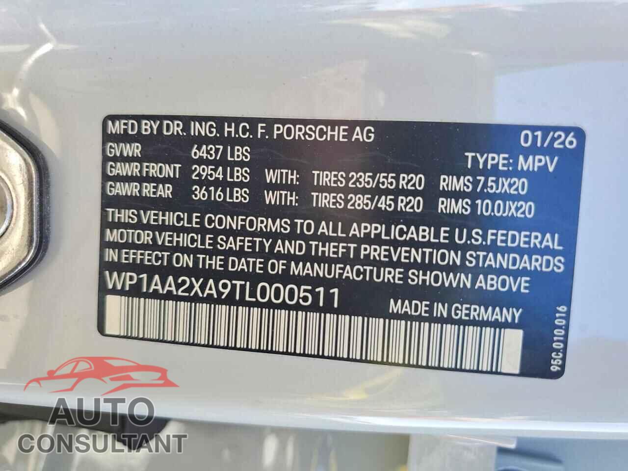 PORSCHE MACAN 2026 - WP1AA2XA9TL000511