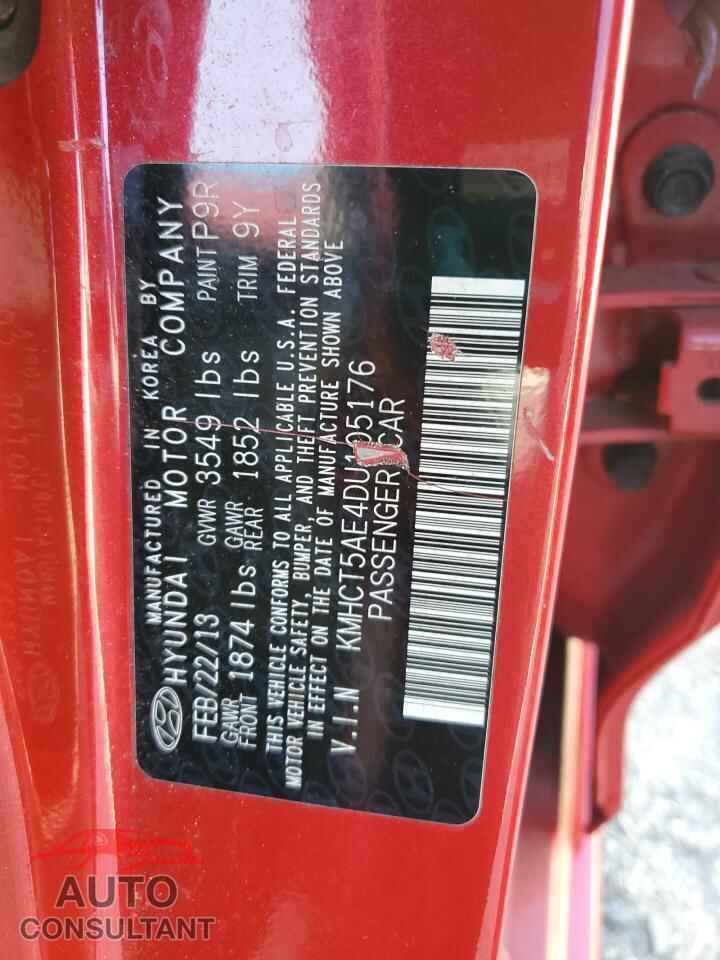 HYUNDAI ACCENT 2013 - KMHCT5AE4DU105176